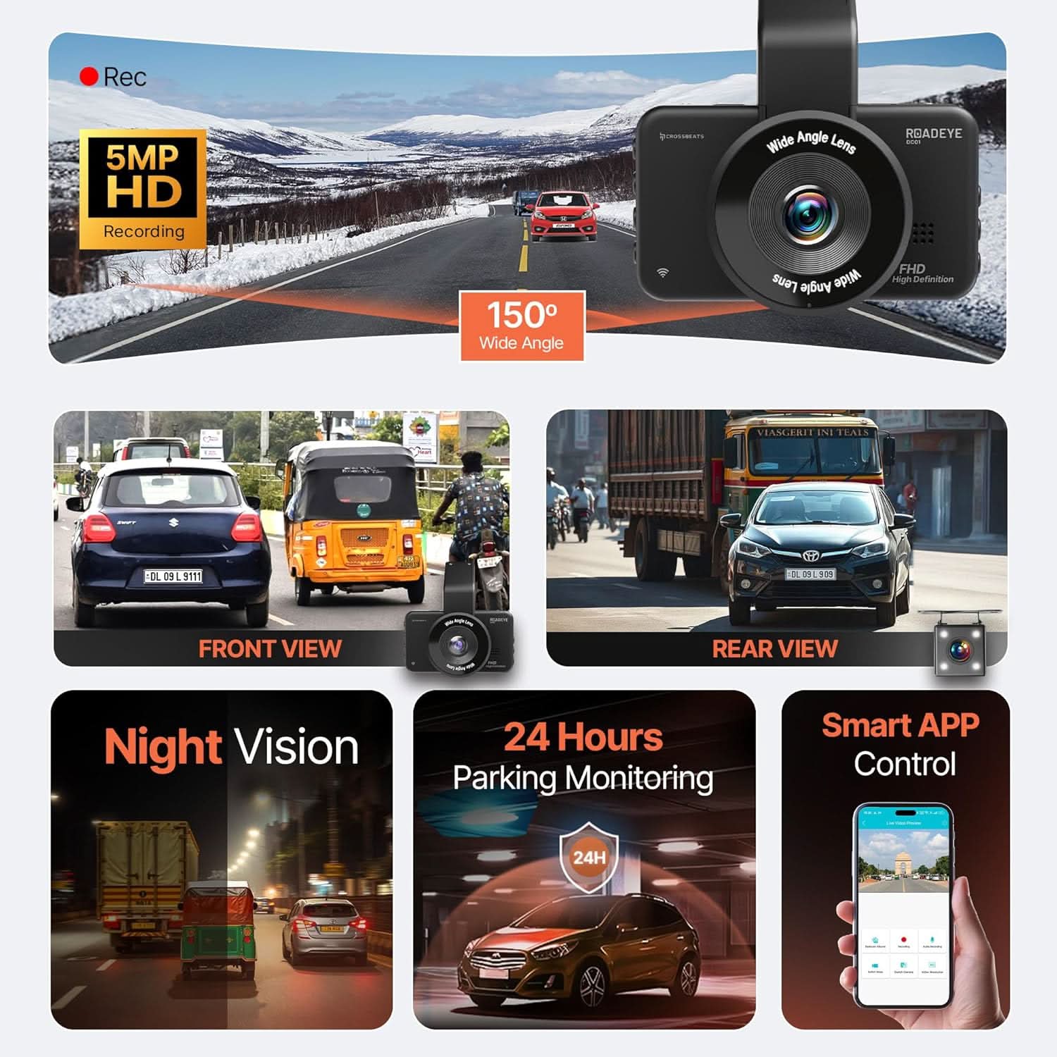 RoadEye 2.0 Dual Dash Camera Banner Background