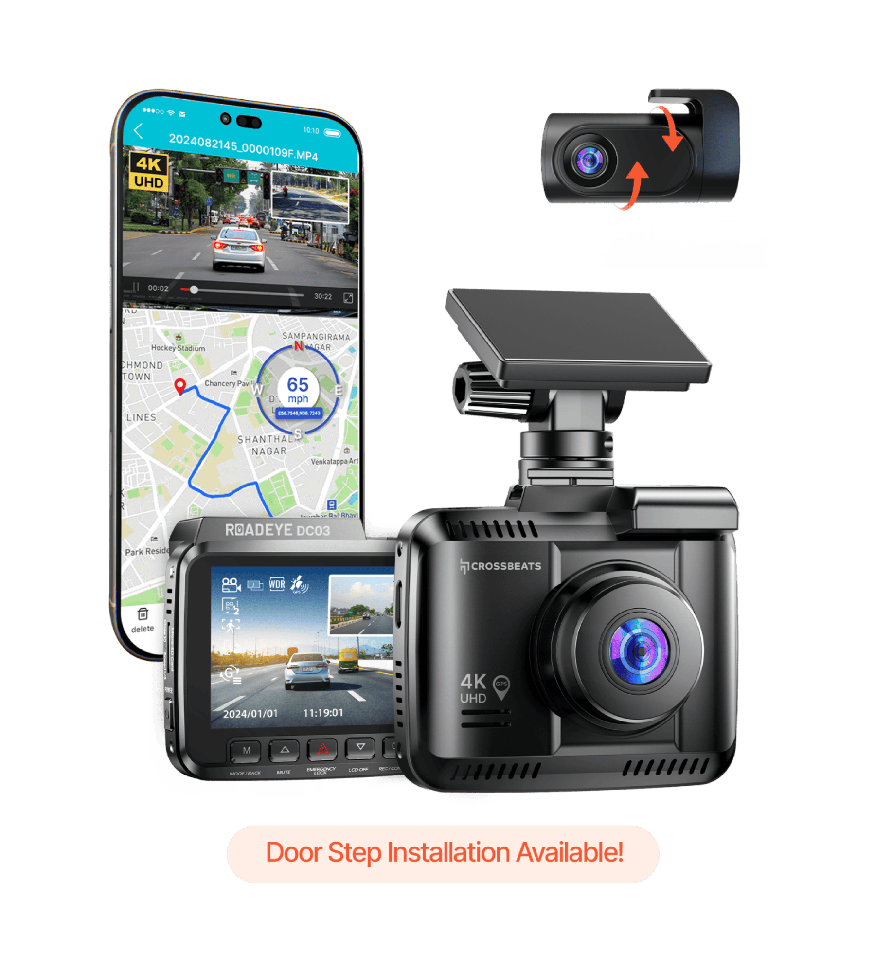 Crossbeats RoadEye DC03 4K Dashcam